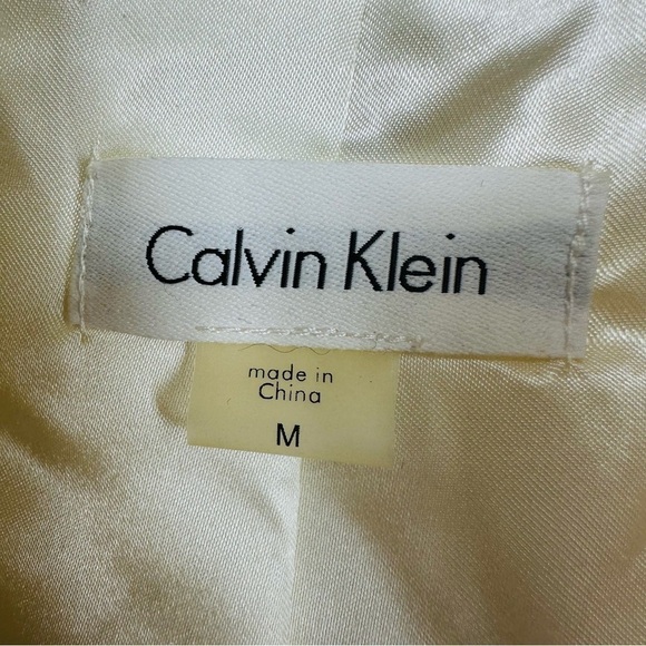 Calvin Klein Women's Medium Ivory Faux Fur Cardigan Short Coat - Picture 7 of 15